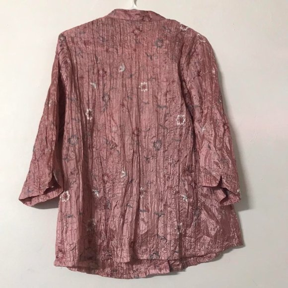 Pink crinkled/wrinkled fabric blouse - Picture 3 of 4